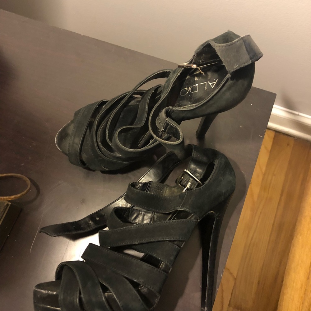 ALDO Black Strappy Heels - Picture 5 of 6